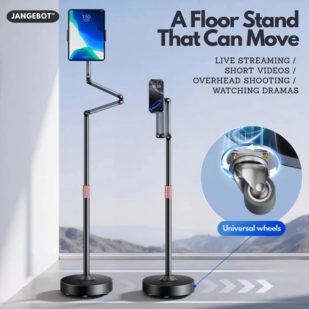 Universal Wheels Adjustable Tablet/Phone Floor Stand - A300E