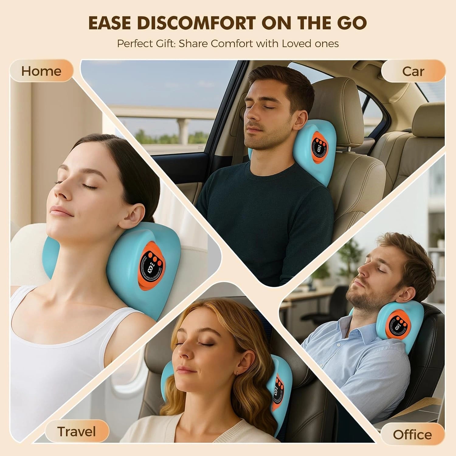 3 in 1 Portable Neck Massager with Heat & Comfortable Stretching