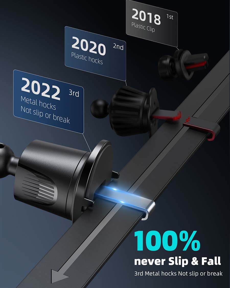 Wider Clamp & Metal Hook Phone Holder Car Vent - STCV01