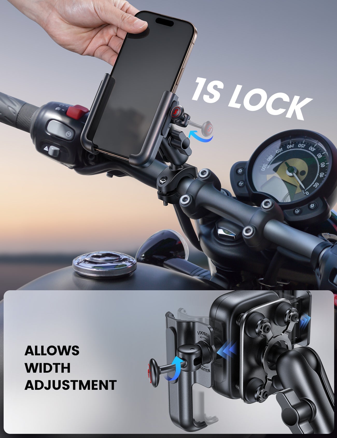 All Metal Motorcycle Phone Mount