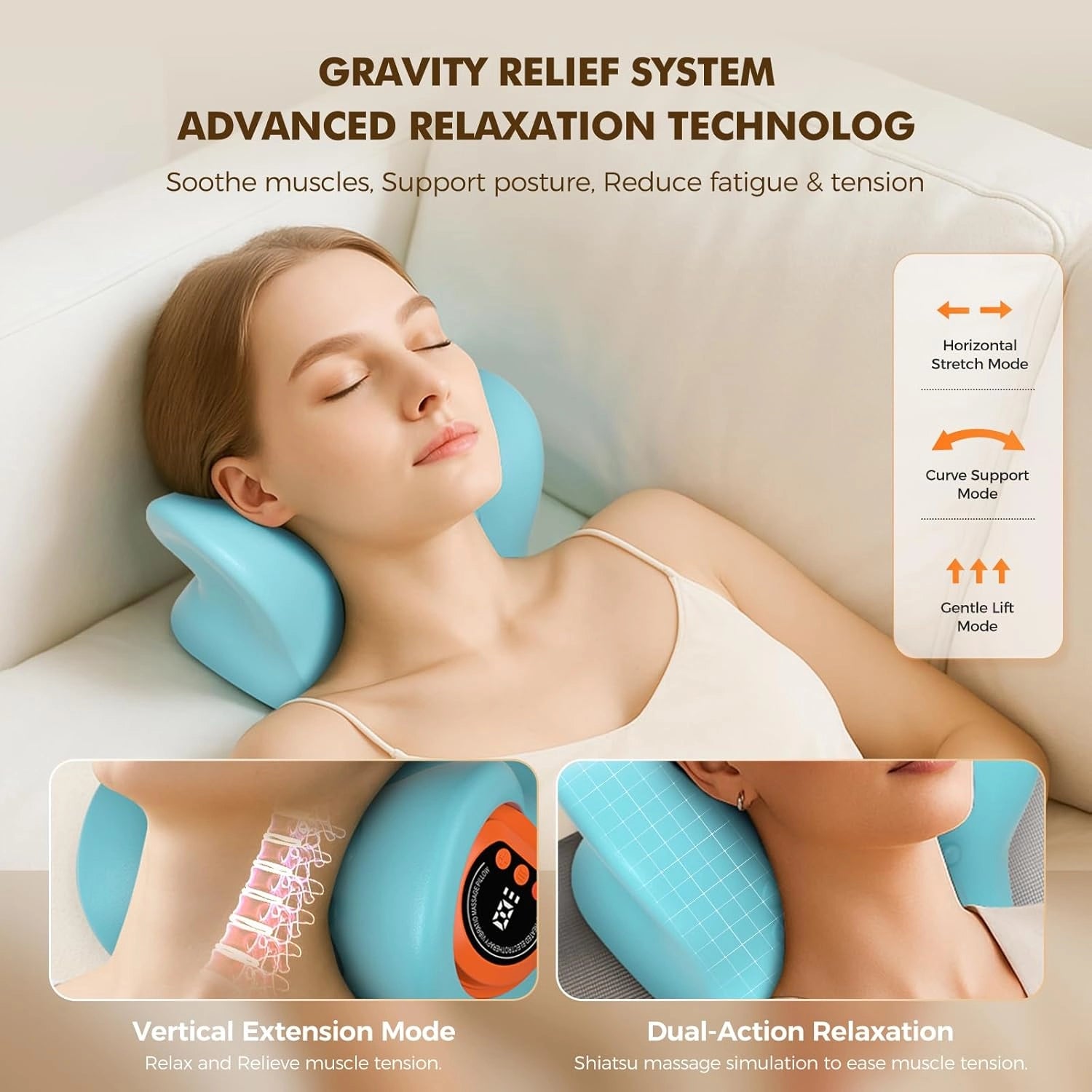 3 in 1 Portable Neck Massager with Heat & Comfortable Stretching