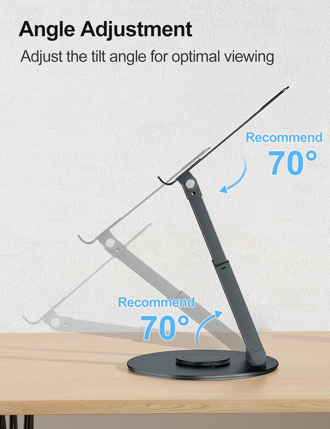 Telescopic Laptop/Book/Tablet Stand for Desk with 360° Swivel Base