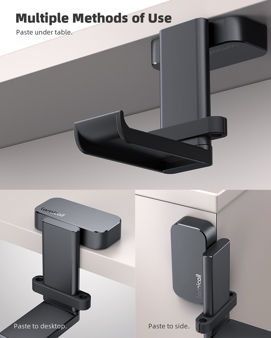 360 Degree Rotation Sticky Headset Hanger with Cable Organizer - DH01