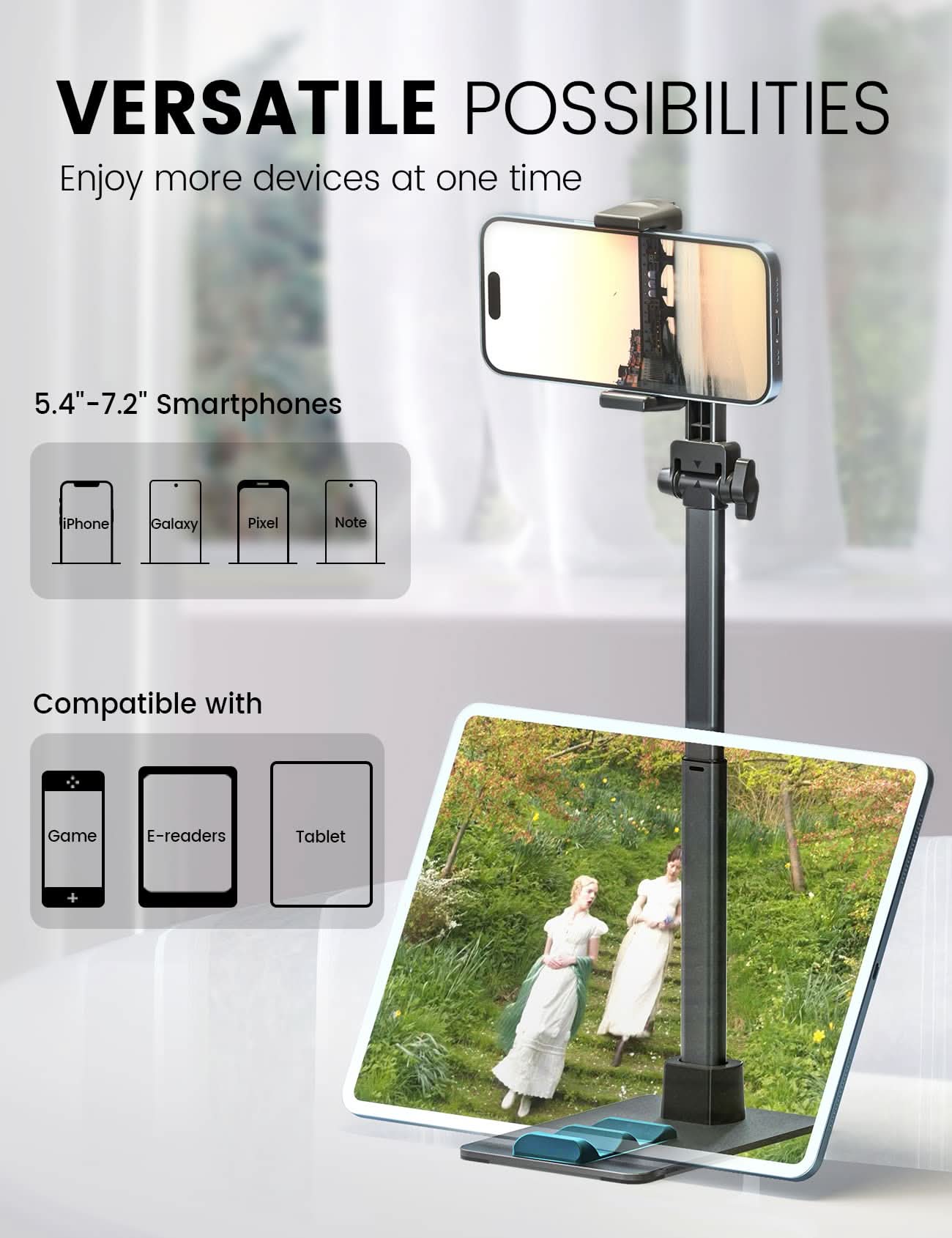 2-in-1 Multifunctional Tablet/Phone Holder
