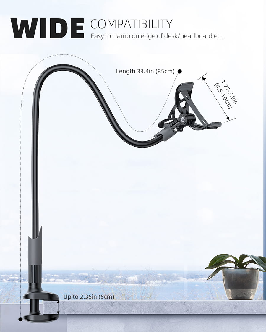 Phone Holder Bed Gooseneck Mount - LS05