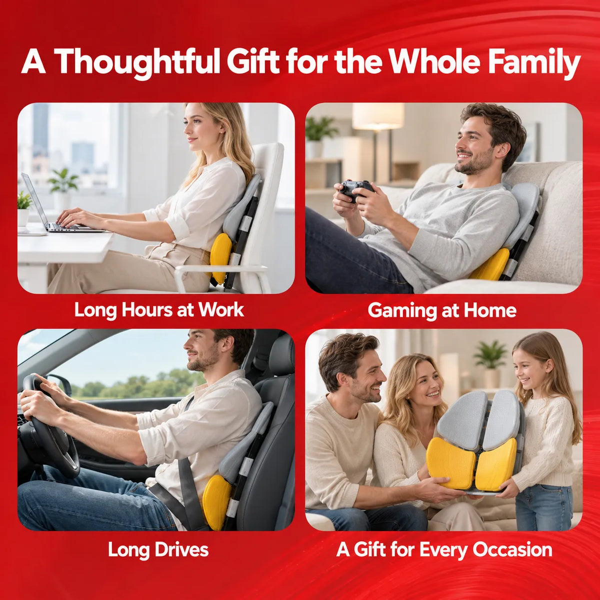 “Four-Leaf Clover” Ergonomic Lumbar Support Cushion