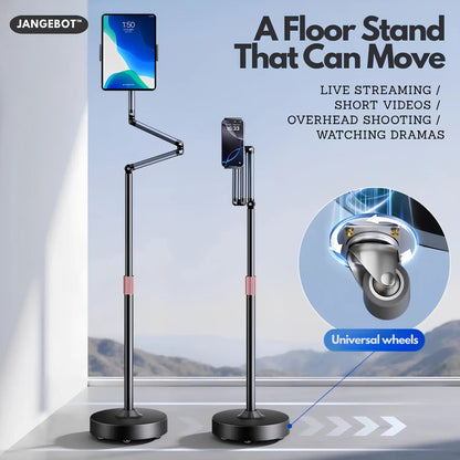 Universal Wheels Adjustable Tablet/Phone Floor Stand - A300E