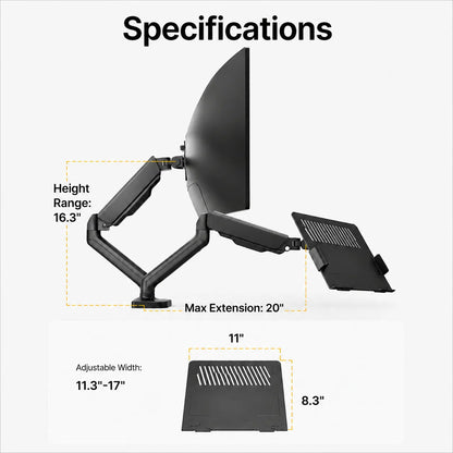 2-in-1 Laptop & Monitor Desk Mount