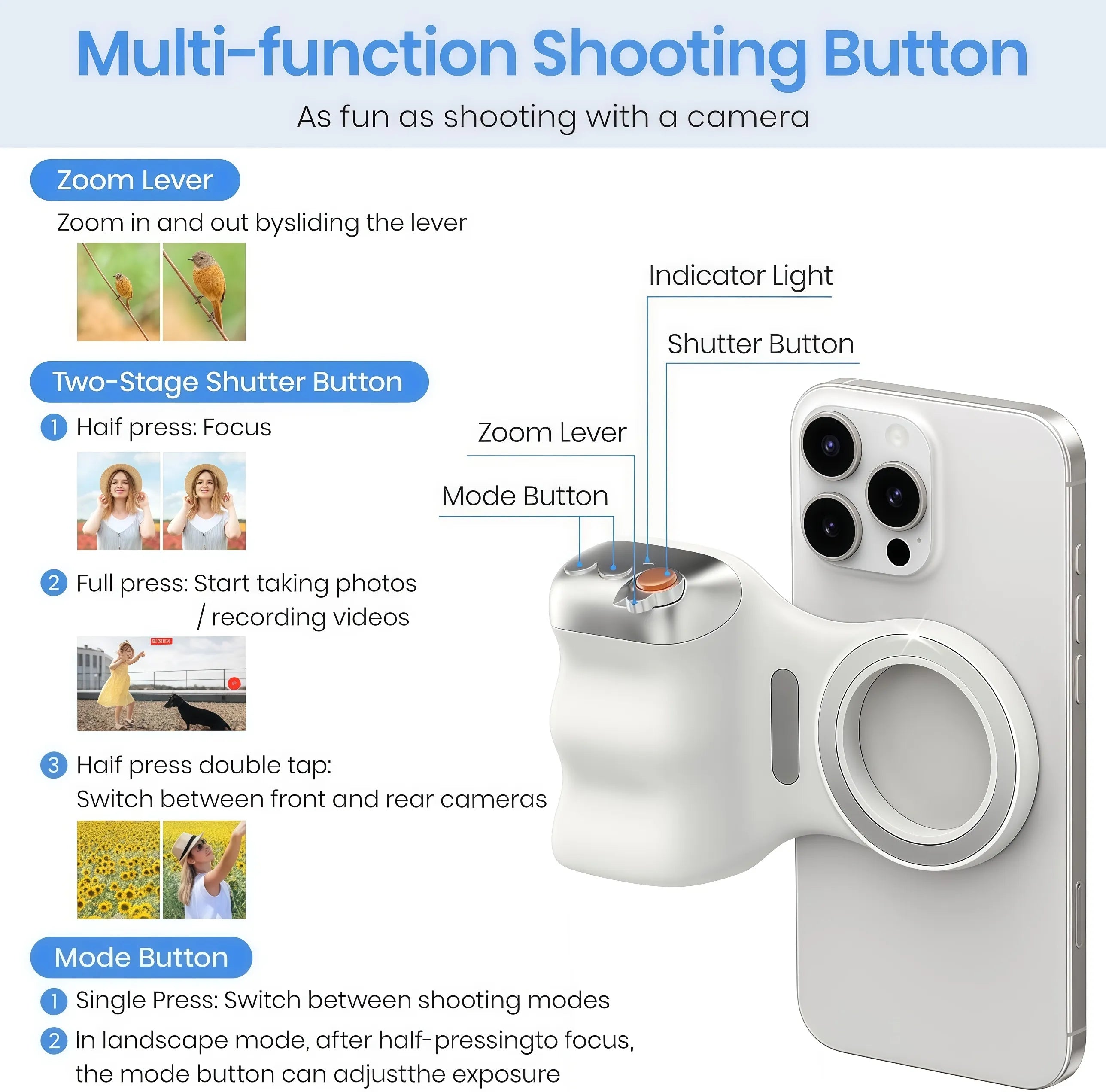 Magnetic Phone Camera Grip P5