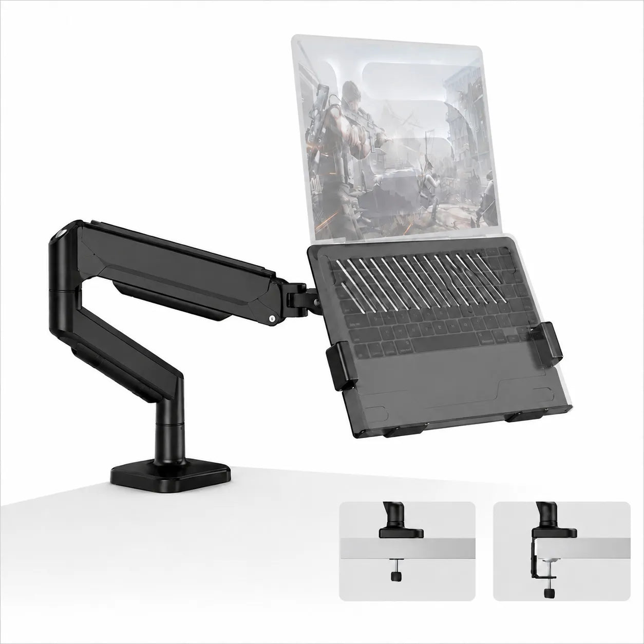 2-in-1 Laptop & Monitor Desk Mount