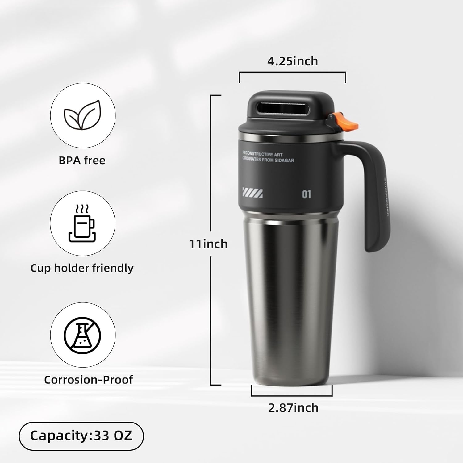 Cyber Tumbler with Handle and Straw