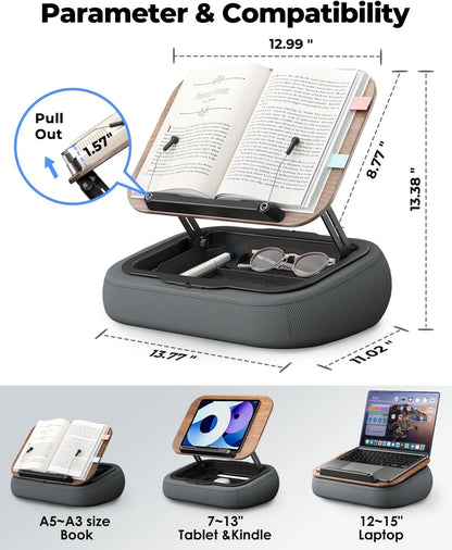 Adjustable Pillow Stand with Storage