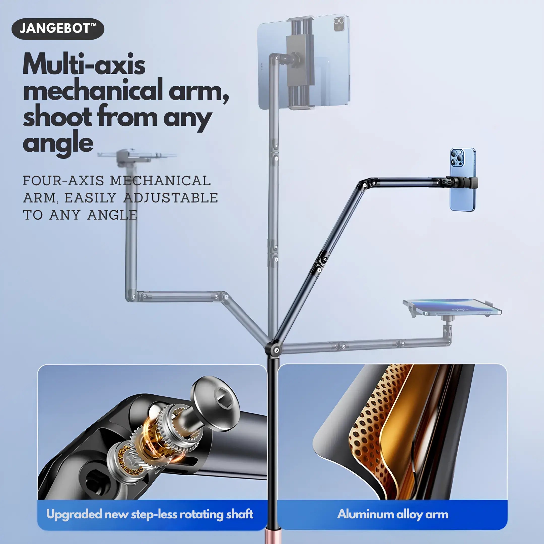 Universal Wheels Adjustable Tablet/Phone Floor Stand - A300E