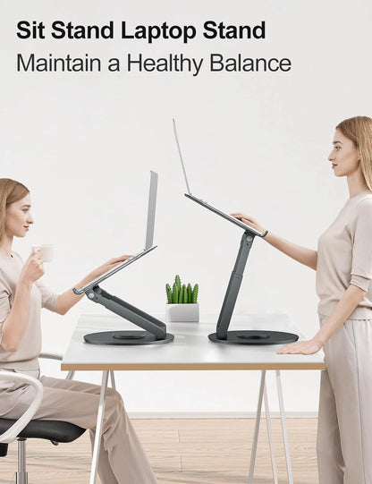 Telescopic Laptop/Book/Tablet Stand for Desk with 360° Swivel Base