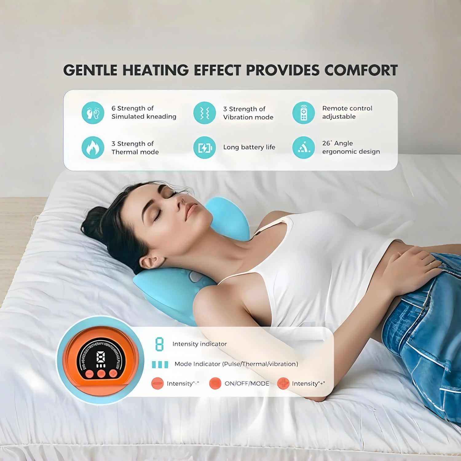 3 in 1 Portable Neck Massager with Heat & Comfortable Stretching