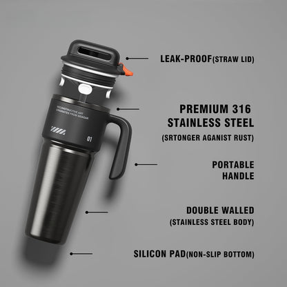 Cyber Tumbler with Handle and Straw
