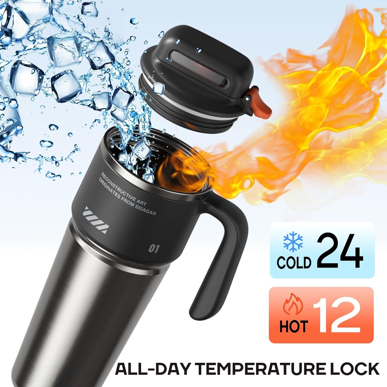 Cyber Tumbler with Handle and Straw