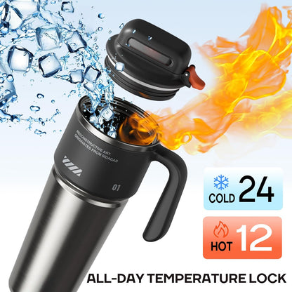 Cyber Tumbler with Handle and Straw