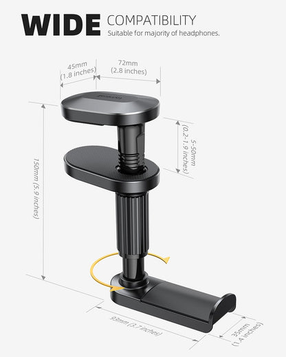Headset Hanger with Rotating for Under Desk - DH03