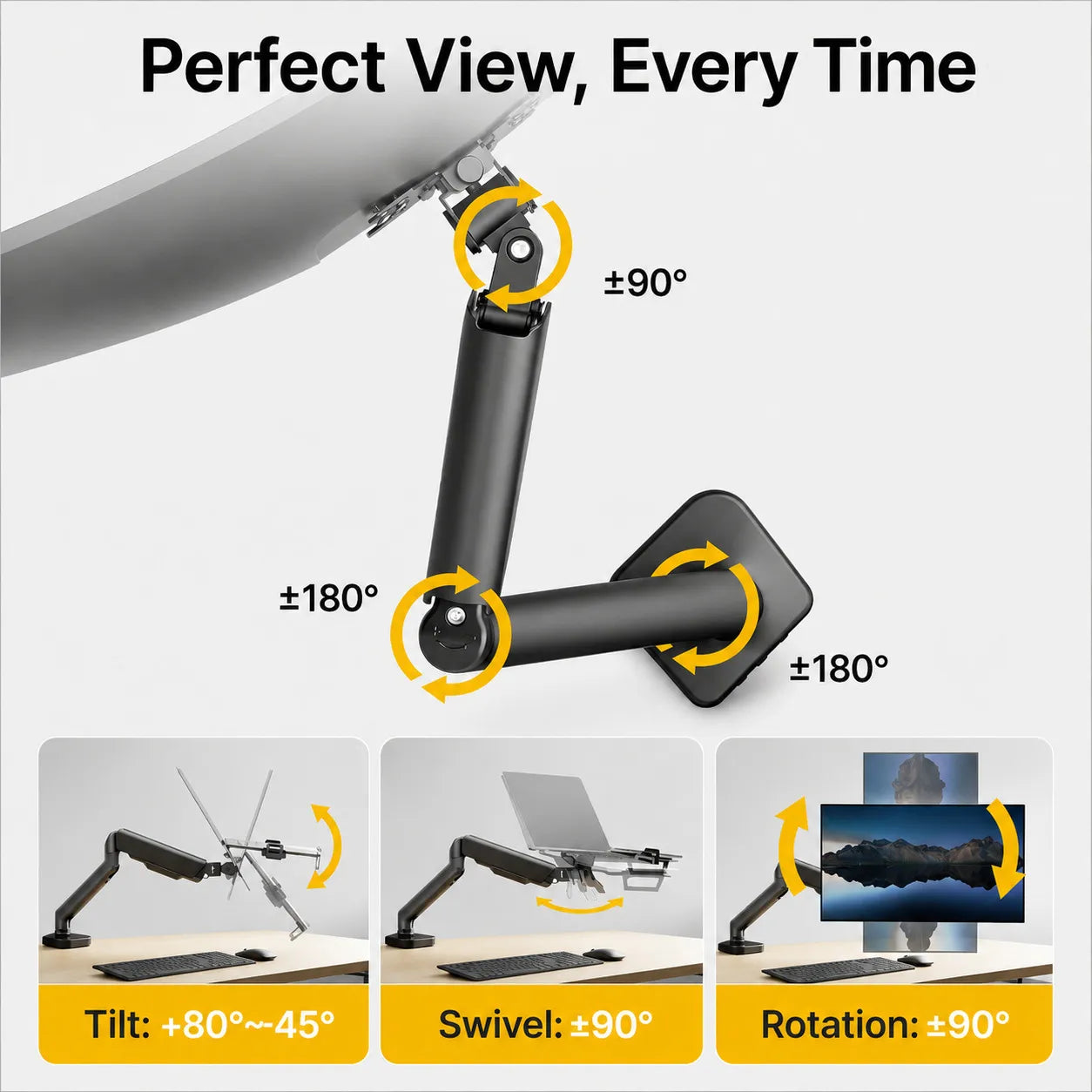 2-in-1 Laptop & Monitor Desk Mount