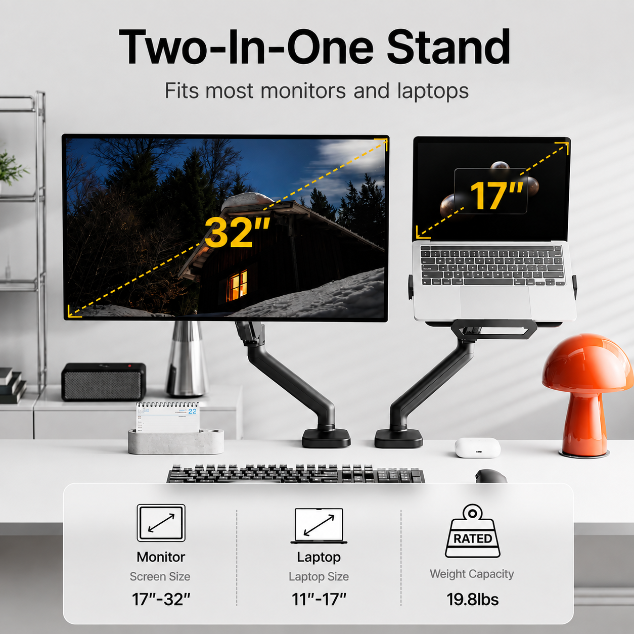 2-in-1 Laptop & Monitor Desk Mount