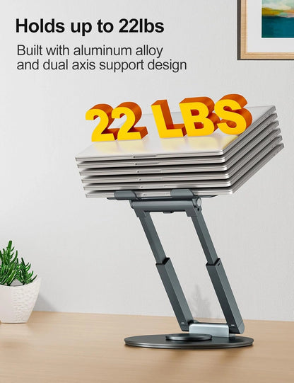 Telescopic Laptop/Book/Tablet Stand for Desk with 360° Swivel Base