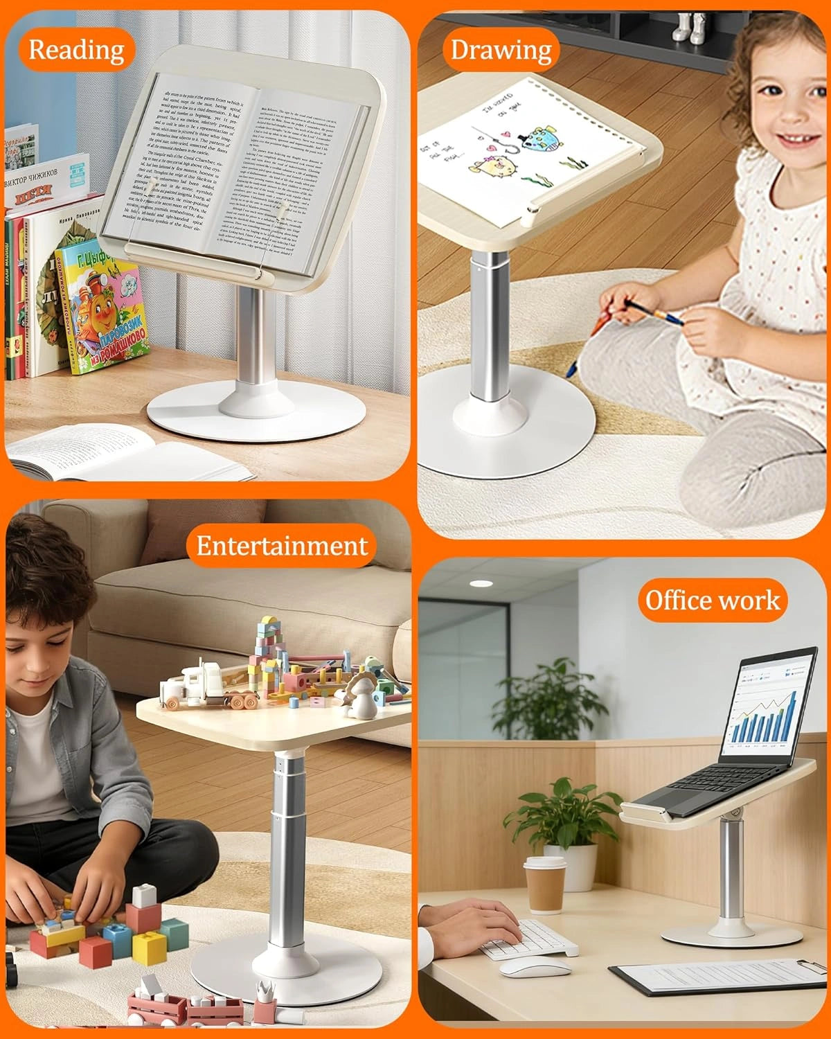 Ergonomic Adjustable Reading Holder with Clip