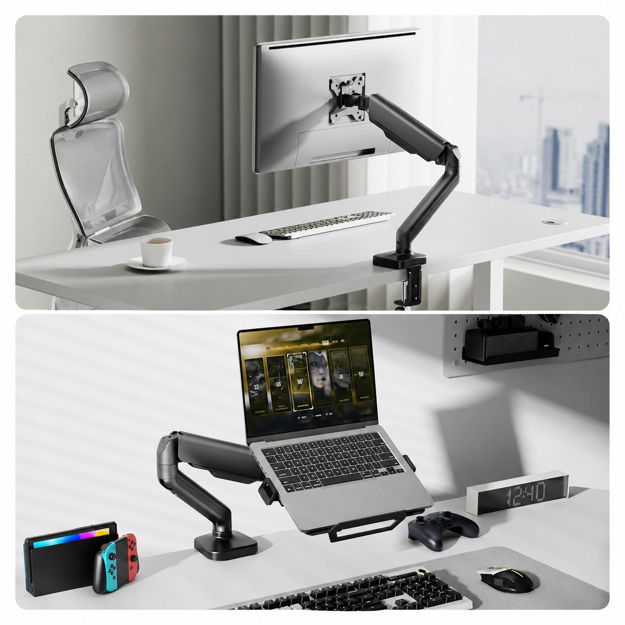 2-in-1 Laptop & Monitor Desk Mount
