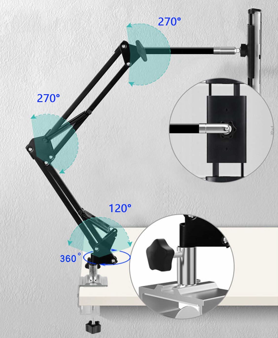 Universal Adjustable Tablet/Phone Holder - Long Arm Style