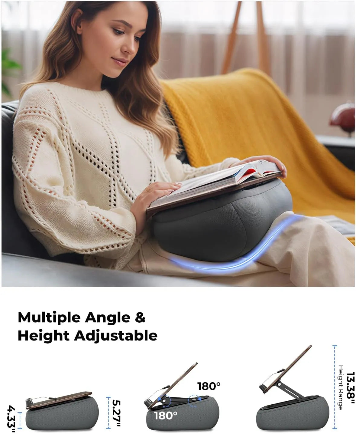Adjustable Pillow Stand with Storage