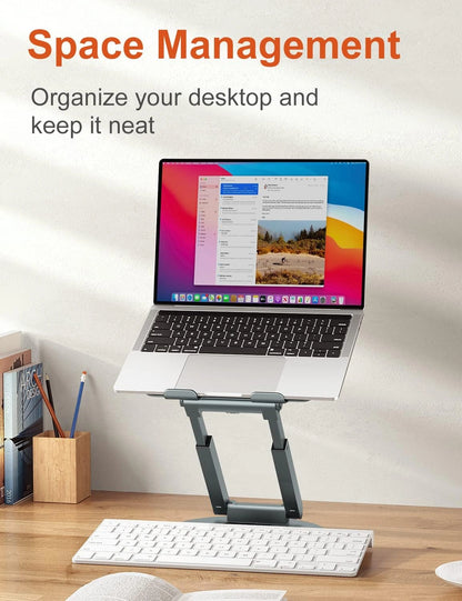 Telescopic Laptop/Book/Tablet Stand for Desk with 360° Swivel Base