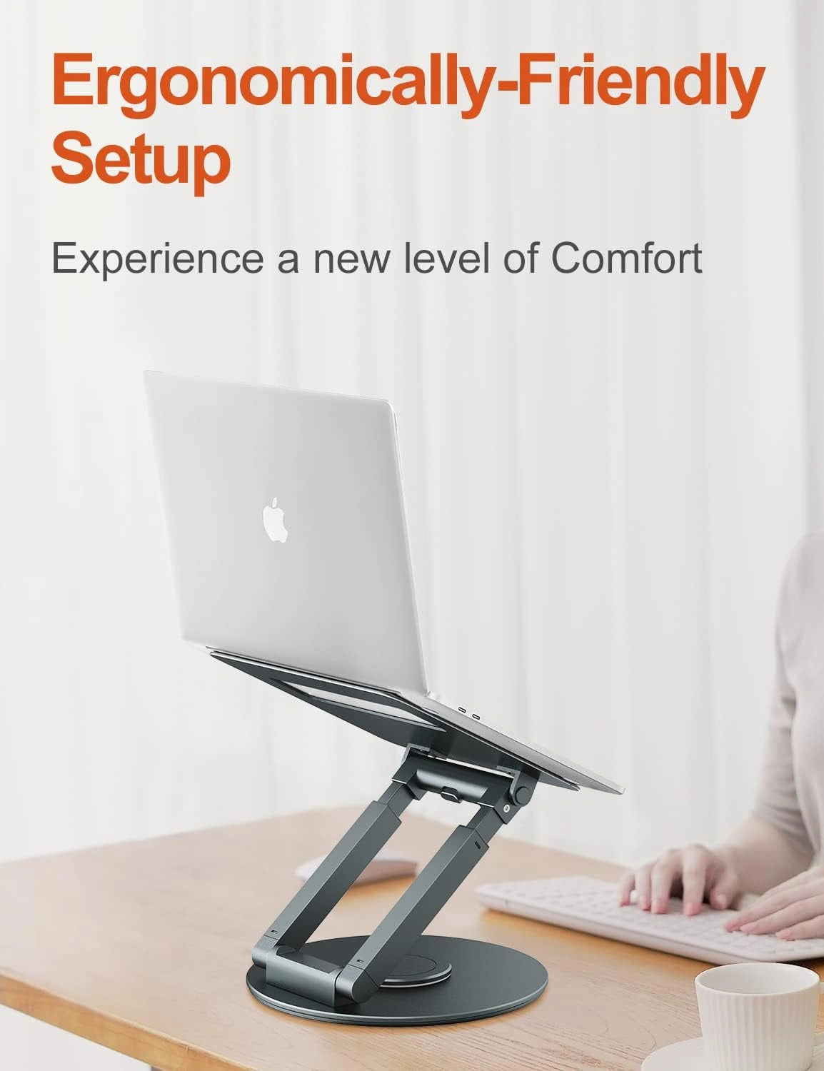Telescopic Laptop/Book/Tablet Stand for Desk with 360° Swivel Base