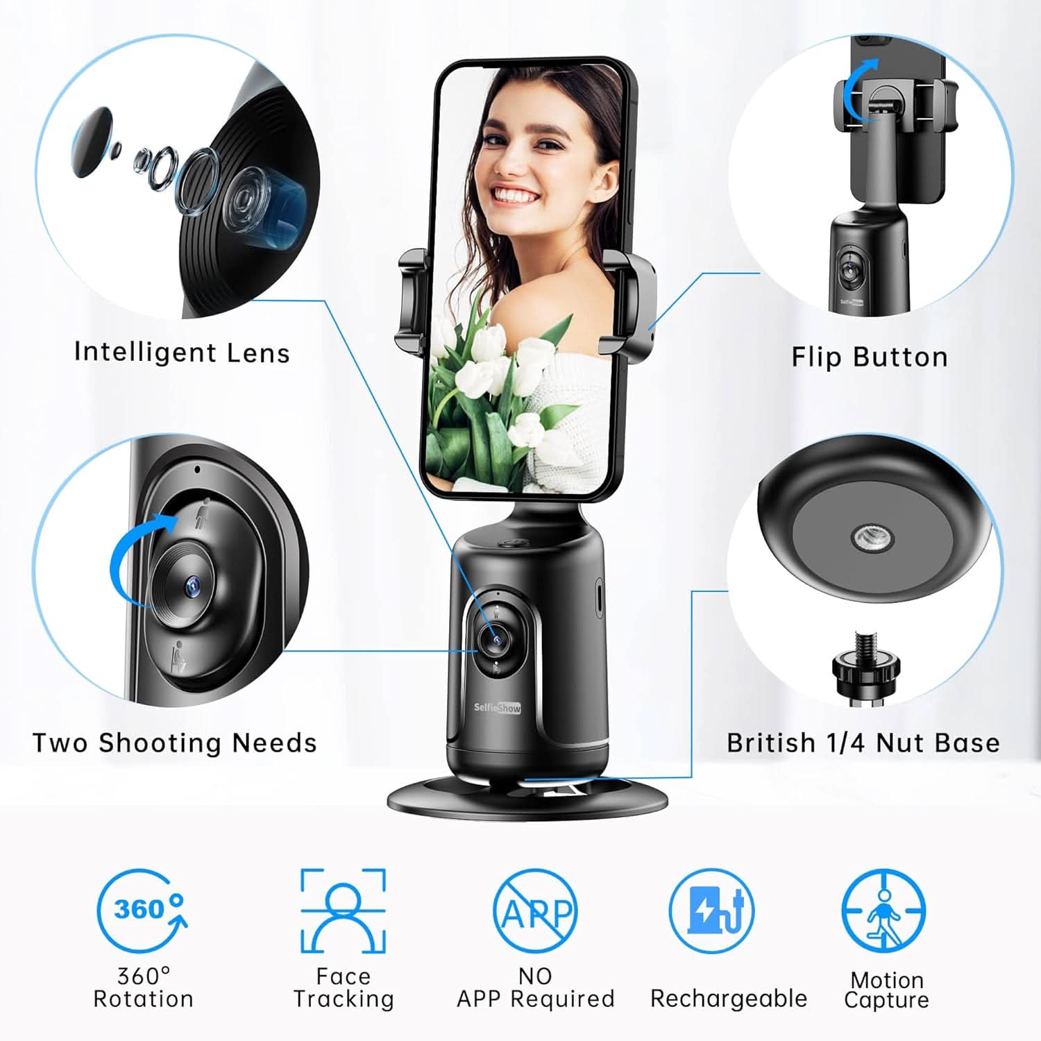 Smart AI Facial Recognition Smartphone Stand
