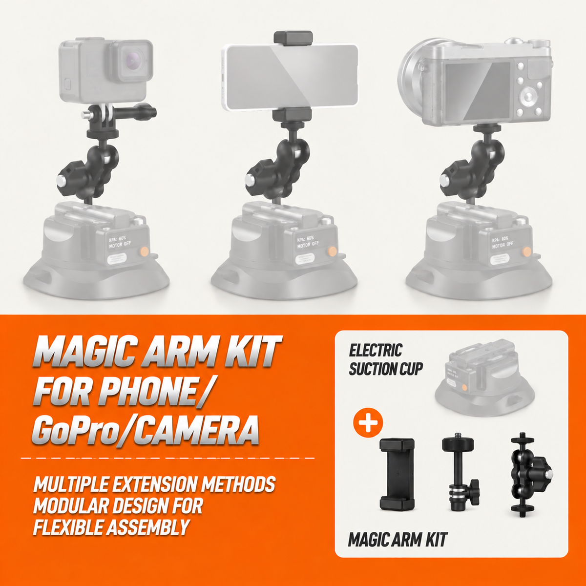 4.5" Electric Suction Cup Camera Mount