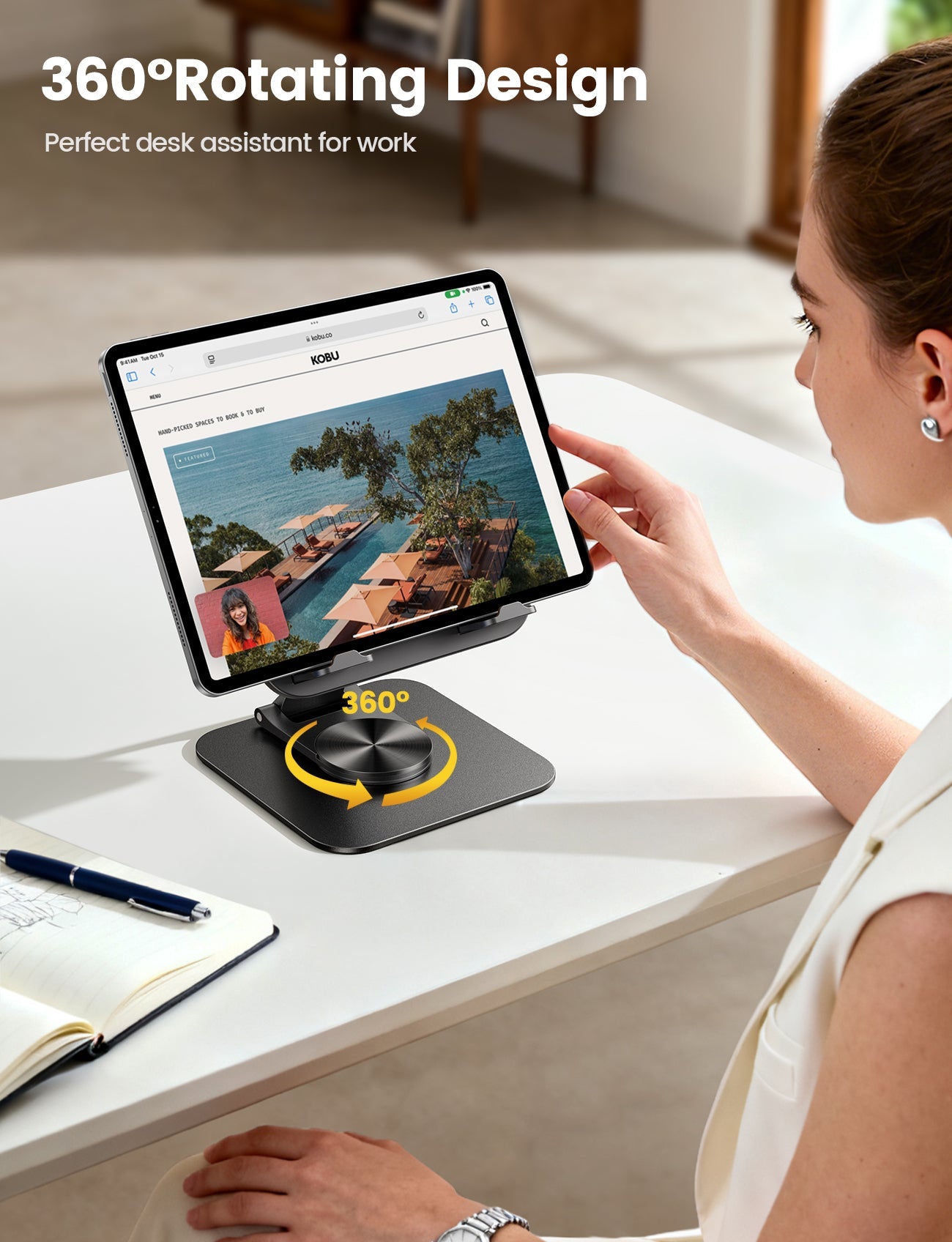 Desktop Adjustable & Foldable 360°Rotation Tablet Stand - STDT02