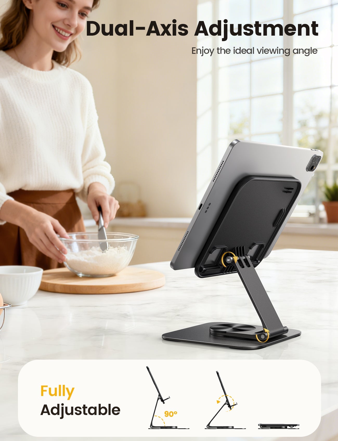 Desktop Adjustable & Foldable 360°Rotation Tablet Stand - STDT02
