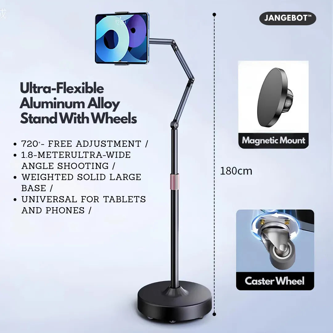 Universal Wheels Adjustable Tablet/Phone Floor Stand - A300E