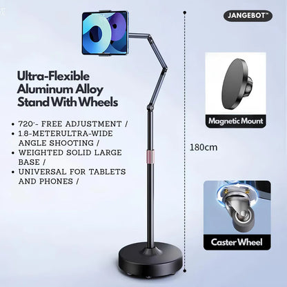 Universal Wheels Adjustable Tablet/Phone Floor Stand - A300E