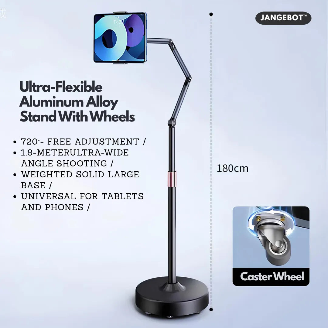 Universal Wheels Adjustable Tablet/Phone Floor Stand - A300E