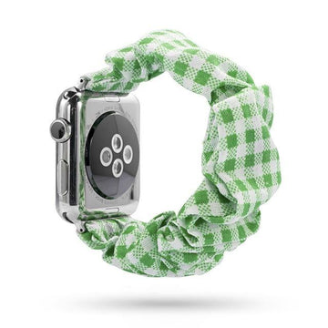 Green & White Flannel Scrunchie